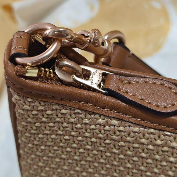 Coach Straw Leather Dual-Use Shoulder Bag Crossbody Bag - Picture 4 of 9